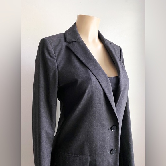 Ann Taylor Long Sleeve Office Formal Professional Blazer Suit Jacket Charcoal 8 - Picture 2 of 10